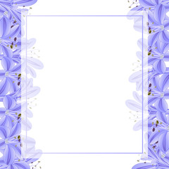 Blue Purple Agapanthus Banner Card Border