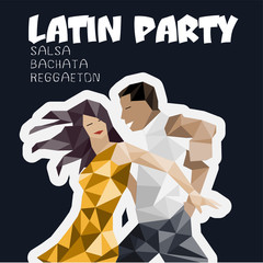 Salsa party illustration with dancing couple