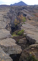 Grjótagjá, small lava cave near lake Mývatn, Iceland