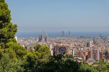 Fototapeta na wymiar Panoramic view of Barcelona city