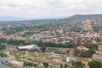 Top view of Tbilisi from the Narikala fortress. Tbilisi is the capital of the Republic of Georgia