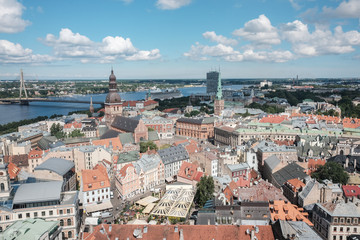 Obraz premium Panoramic view of Riga Latvia From Above