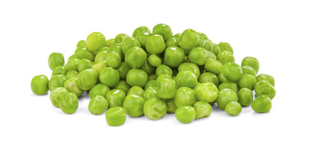 Fresh green peas isolated on white.  Isolated with clipping path.