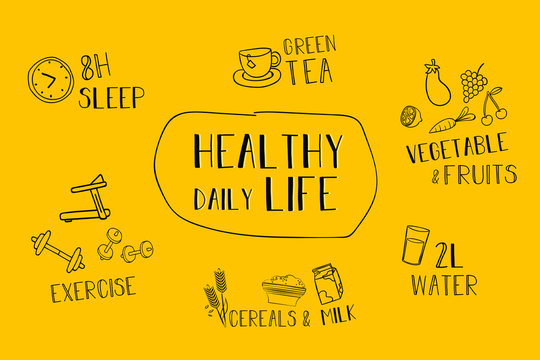 Healthy foods vector illustration