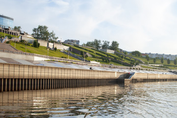 Fototapeta premium Tura River Embankment in Tyumen, Russia.