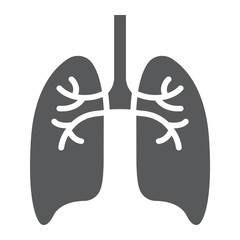 Lungs glyph icon, anatomy and biology, pulmonology sign, vector graphics, a solid pattern on a white background, eps 10.