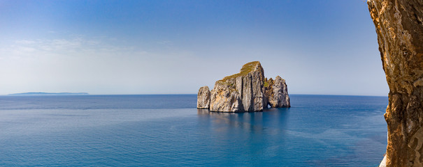 The rock formation off the Sardinian coast, called "Pan di Zucchero"