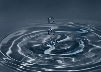 high speed water drop with two drops