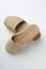 Japanese slippers isolated on a white studio background