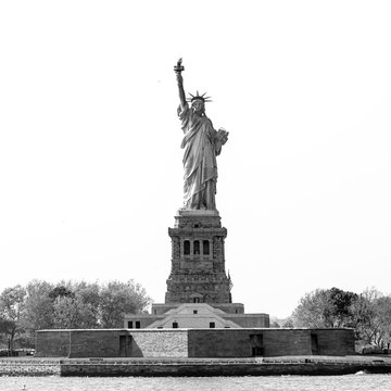 Fototapeta Statue of Liberty, New York City, USA. Black and white image.