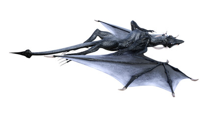 3D Rendering Fantasy Dragon on White