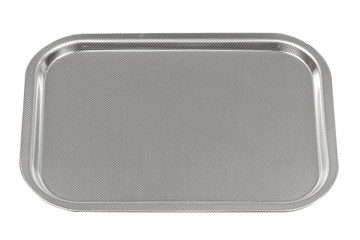 Stainless steel (Inox) serving tray isolated on white with clipping path