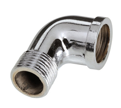 Metal fitting elbow-pipe 90 degrees with clipping path