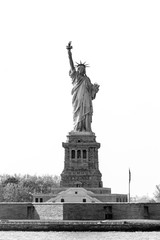 Statue of Liberty, New York City, USA. Black and white image. © kasto