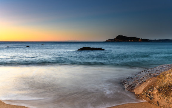 Sunrise Seascape with Clear Skies