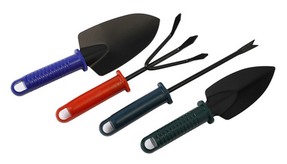 Set of garden tools isolated on white background and clipping path