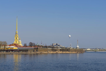 Beautiful view of the city of St. Petersburg, Peter-Pavel's Fort