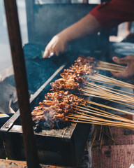 sate chicken sticks in Bali