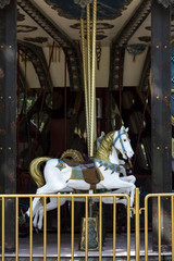 White carousel horse