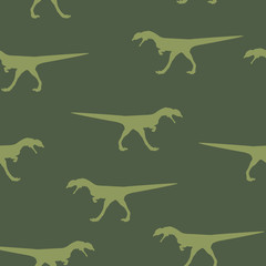 Seamless animal pattern green Dinosaur, vector eps 10