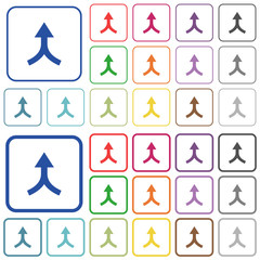 Merge arrows up outlined flat color icons