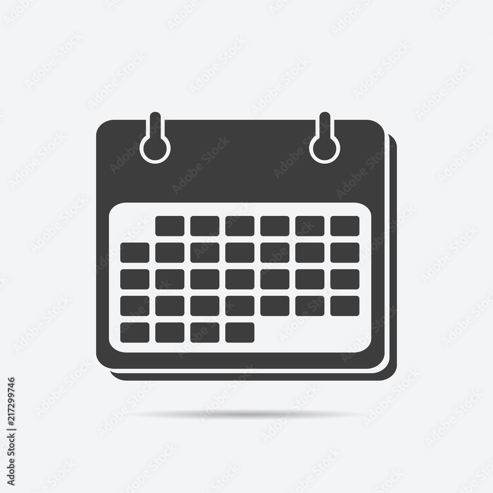 Aufkleber Vector calendar icon in flat style isolated on grey background