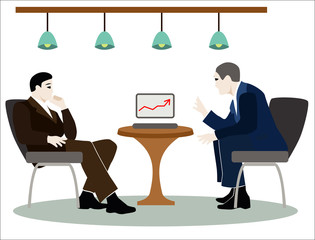 the illustration - two men who are negotiating