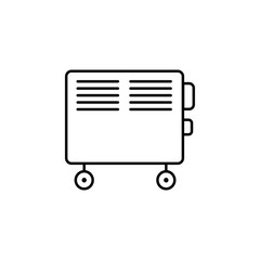 Vector illustration of electric convector. Line icon of portable house heater.