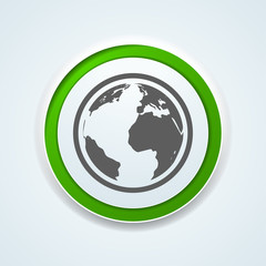 Earth Planet button illustration