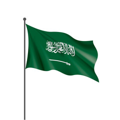 Saudi Arabia flag, vector illustration on a white background