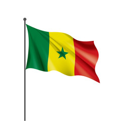Senegal flag, vector illustration on a white background