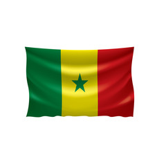 Senegal flag, vector illustration on a white background