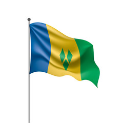 Saint Vincent and the Grenadines flag, vector illustration on a white background