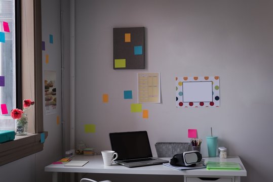 Desk of fashion designer