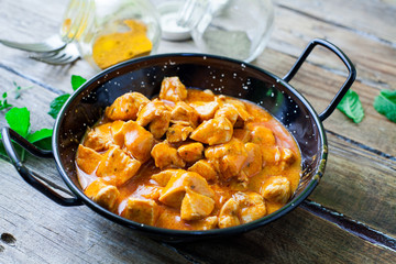 chicken curry on bowl