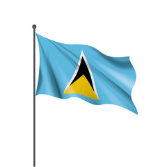 Saint Lucia flag, vector illustration on a white background