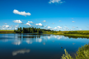 Obraz na płótnie Canvas Beautiful morning lake, Vladimir region, Russia