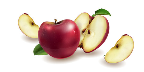 Red apples on a background
