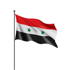 Naklejka premium Syria flag, vector illustration on a white background