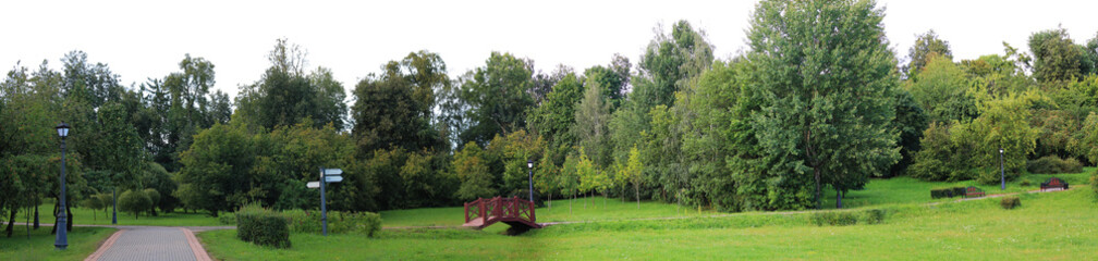 Summer evening view in Loschitsa Minsk from Belarus.  Sunrise in Loshitsa park, Europe