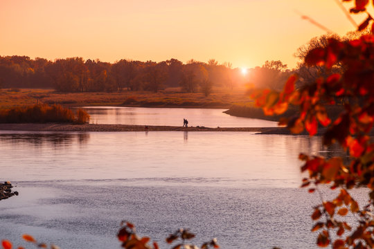 Herbst am Fluss Oder, Brandenburg, K&uuml;strin, Kostrzyn nad Odrą, Herbstlandschaft, Wochenende, Wochenendausflug, Brandenburger Landschaft, Brandenburgische Geschichte, Festungsbau