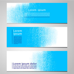 set of three banners, abstract headers with watercolor look colorful strokes, abstract background artistic collection