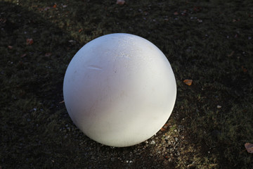 White ball on  ground
