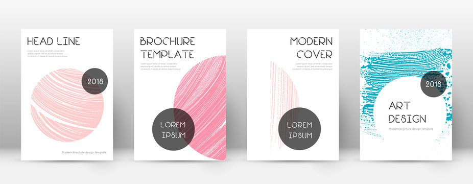 Cover page design template. Trendy brochure layout. Classic trendy abstract cover page. Pink and blu