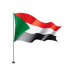 Sudan flag, vector illustration on a white background