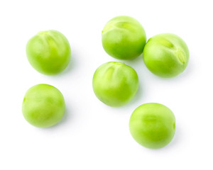 Different peas on white