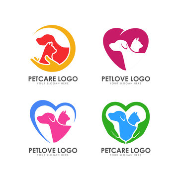 pet love logo design. pet care logo design