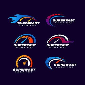 speed logo design template. fast logo design template. speedometer vector icon 