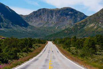Landscape street and mountains