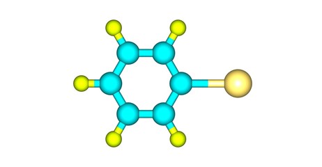 Iodobenzene molecular structure isolated on white